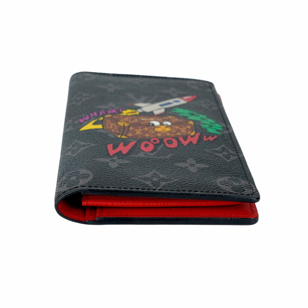 Louis Vuitton Brazza Holiday Comic Graffiti Monogram Canvas Wallet Men Wallets Black M80931