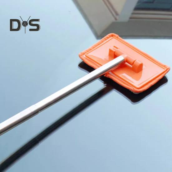 Curățător racletă de ferestre Mop cu mâner lung Instrument de curățare a parbrizului Rezervor de pește Stergător de sticlă pentru interior pentru baie, bucătărie, blat, pereți de sticlă, ferestre