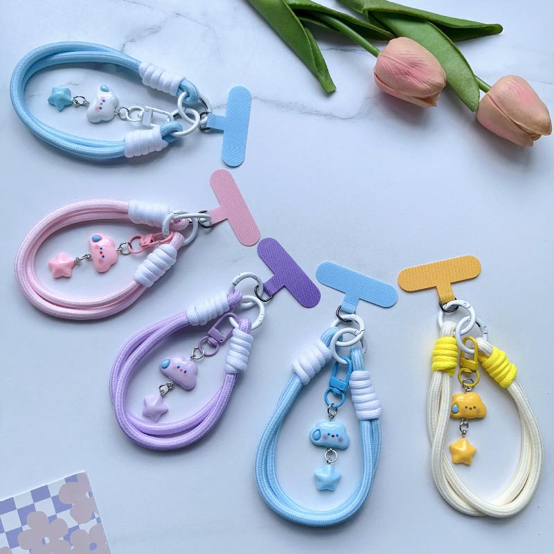 1 Piece Camera Package Lanyard Fashion Cloud Cell Phone Lanyard Keychain Handmade Bowl Rope Cell Phone Cases Pendant