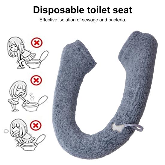 Toalettsetepute Myk komfortabel knappdesign Toalettsetetrekk Vaskbar Gjenbrukbar toalettpute for bad