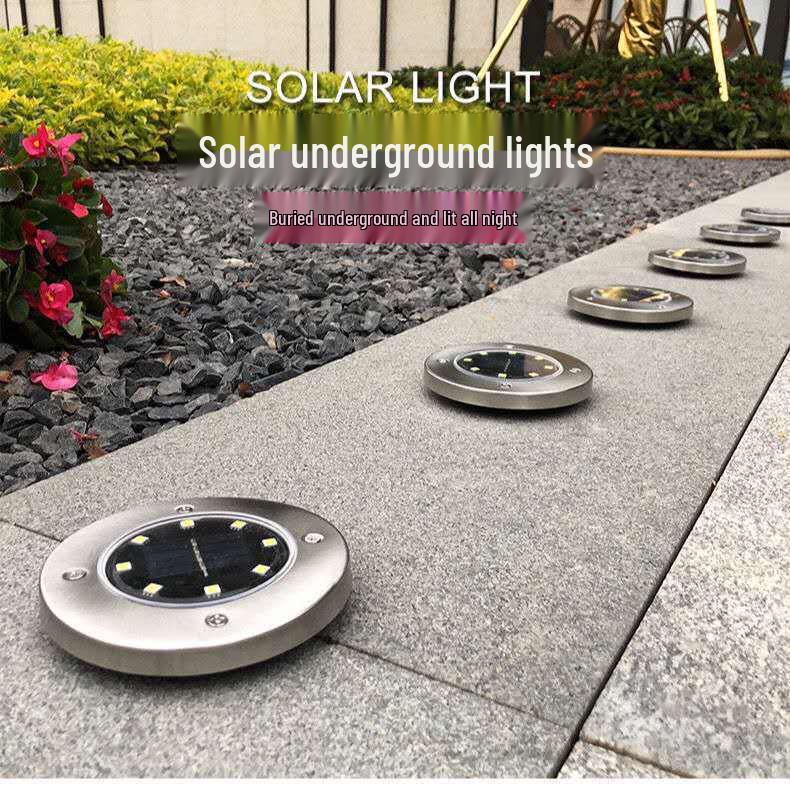 Solar LED Stainless Steel Waterproof Outdoor Garden and Landscape Ground Light