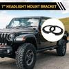 REPAIROCK Compatible with Jeep Wrangler JK 2007-2017, 1 Pair Headlight Mounting Brackets, Headlight Lamp Bezels (Left and Right Set), 7-Inch Round Hea