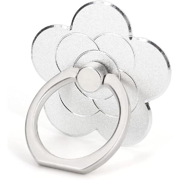 LaMignonne Cell Phone Ring Holder Flower Finger Ring Grip Stand 360° Rotation 180° Flip Universal Kickstand Compatible with All Smartphones серебряный серый
