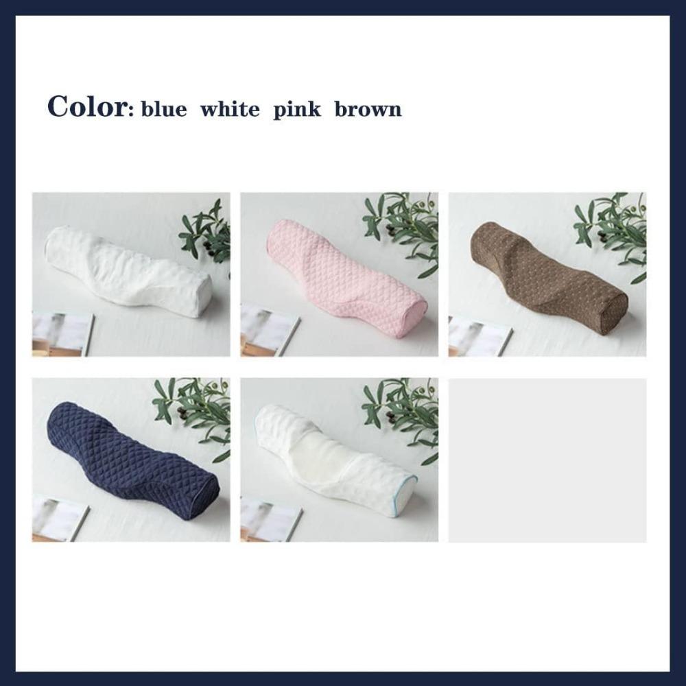 Pernă Cervicală pentru Gât pentru Dormit cu Alinare a Durerii, Pernă Rulou pentru Gât Spumă cu Memorie, Pernă Cilindrică de Călătorie pentru Pat pentru Persoane care Dorm pe Lateral, Persoane care Dorm pe Spate. (albastru)