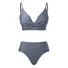 Heiß verkaufender einfarbiger Cross-Over Softcup-Bikini – Damen Europäische & Amerikanische Sexy Bademode