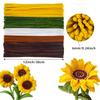 280pcs Golden Yellow Sunflower Pipe Cleaners With 20 Flower Stem Wire 1 Garden Tape 1 Warp Paper 1 Silk Ribbon 2 Glue Stickers