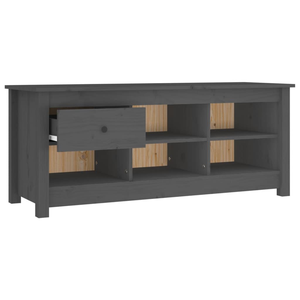 Vidaxl Szafka Na Buty, Szara, 110X38X45,5 Cm, Lite Drewno Sosnowe