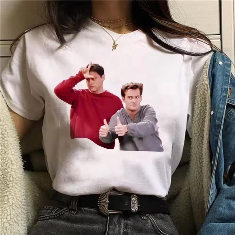 Friends Tv Shirt Women Vintage 2000s Graphic Trendy Breathable Graphic Harajuku Hip Hop University Anime Aesthetic Pop Culture