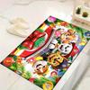 1Pc Santa'S Reindeer Journey Rug Office Carpet Indoor Outdoor Doormat Nonslip Soft And Comfortable Living Room Christmas Halloween Gift D91869