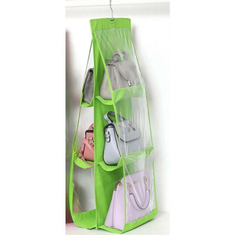 

1 шт. Двусторонняя шестикарманная подвесная сумка, Нетканая подвесная сумка для хранения сумок, Сумка для хранения сумок