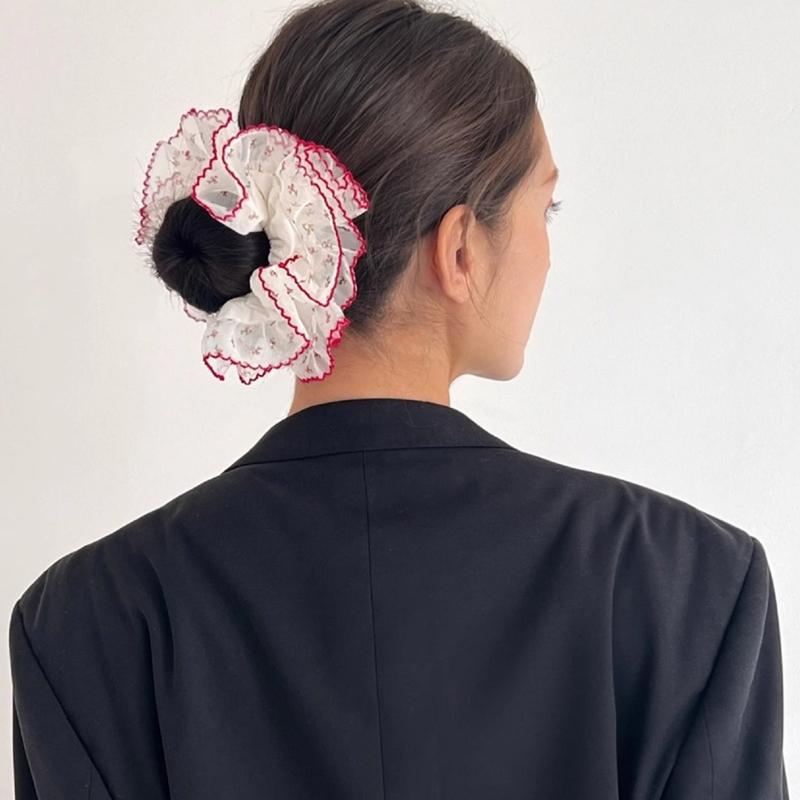 Aesthetic Hair Scrunchies Women Elastic Lace Hair Ties Wedding Party Headwear