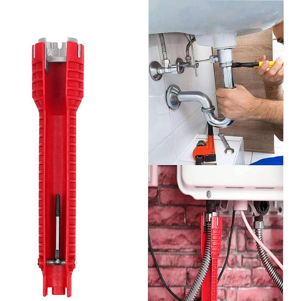 Flume Wrenches Kitchen Faucet Sink Plumbing Spanner Installer Toilet Bowl Basin Installation Metal Sleeve Key with Level