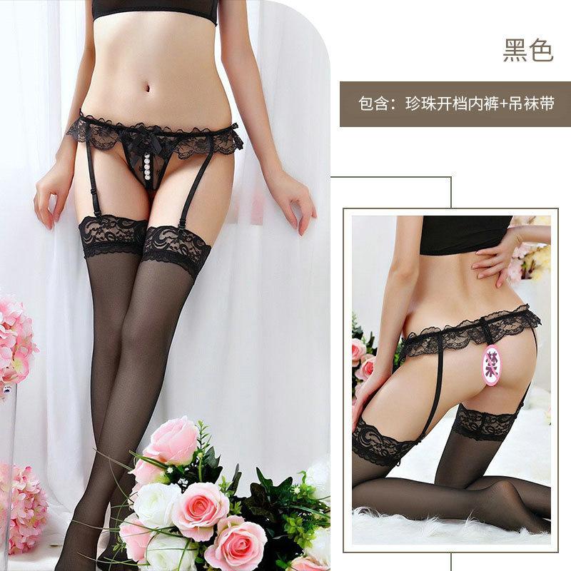 Sexy Panties Open Crotch Free Sexy Pearl Stockings Garter Belt Temptation Adjustable Stockings Stockings Clip Pure Desire