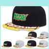 Katoenen Baseballpet met Borduurwerk van Pizza en Korte Klep voor Streetdance Mode