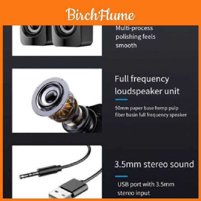 Computer Usb Speaker With 3.5mm Audio Jack For Home Office And Desktop Use
