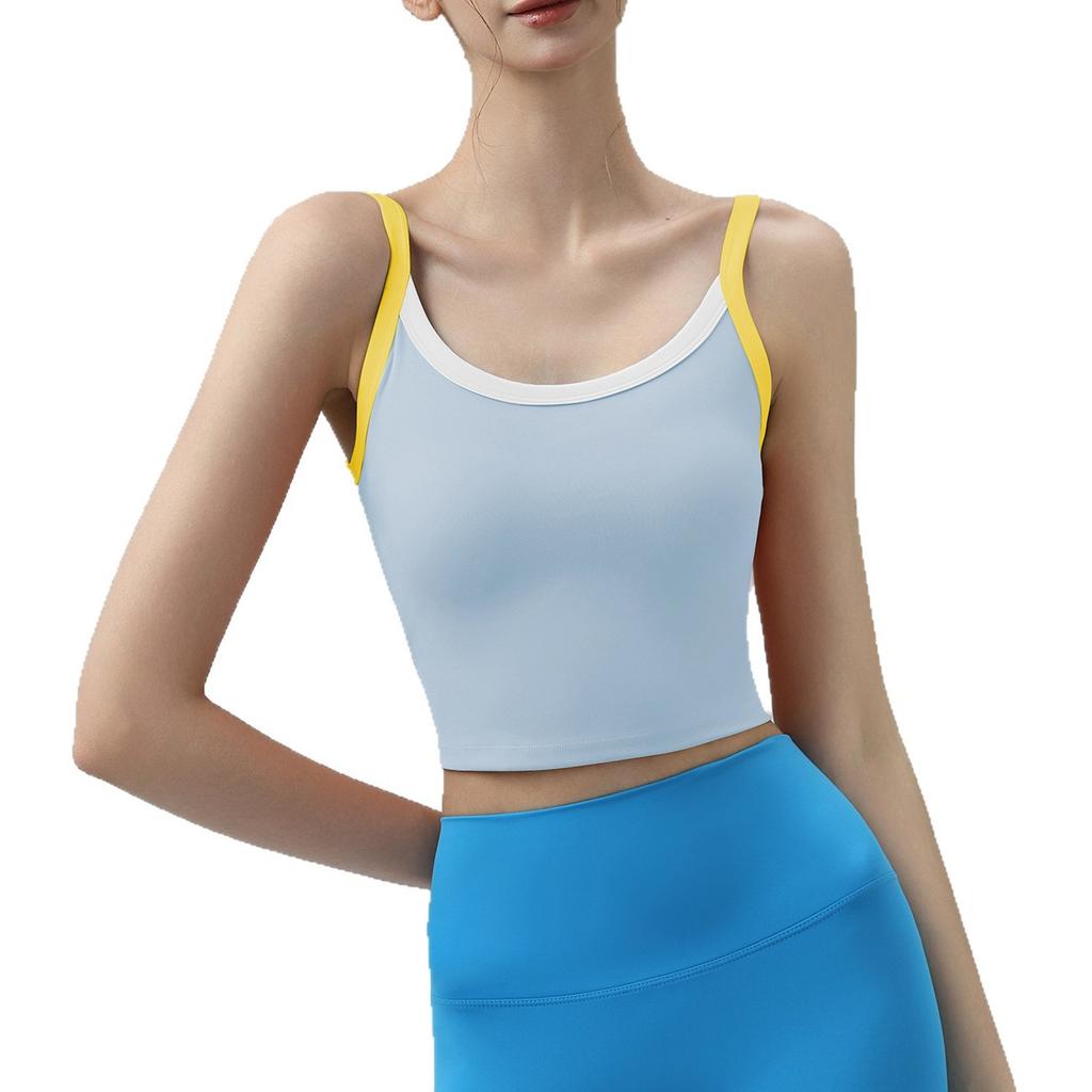 Yoga clothes summer breathable sports tennis sling vest with chest pad sports underwear skin-friendly yoga fitness vest