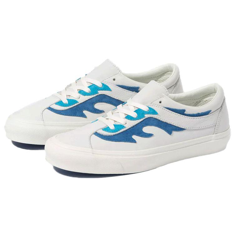 Vans Bold Ni Flamethrower Synthetic Leather Low-Top Skate Shoes Unisex sneaker White Blue VN0A4UVR2OX
