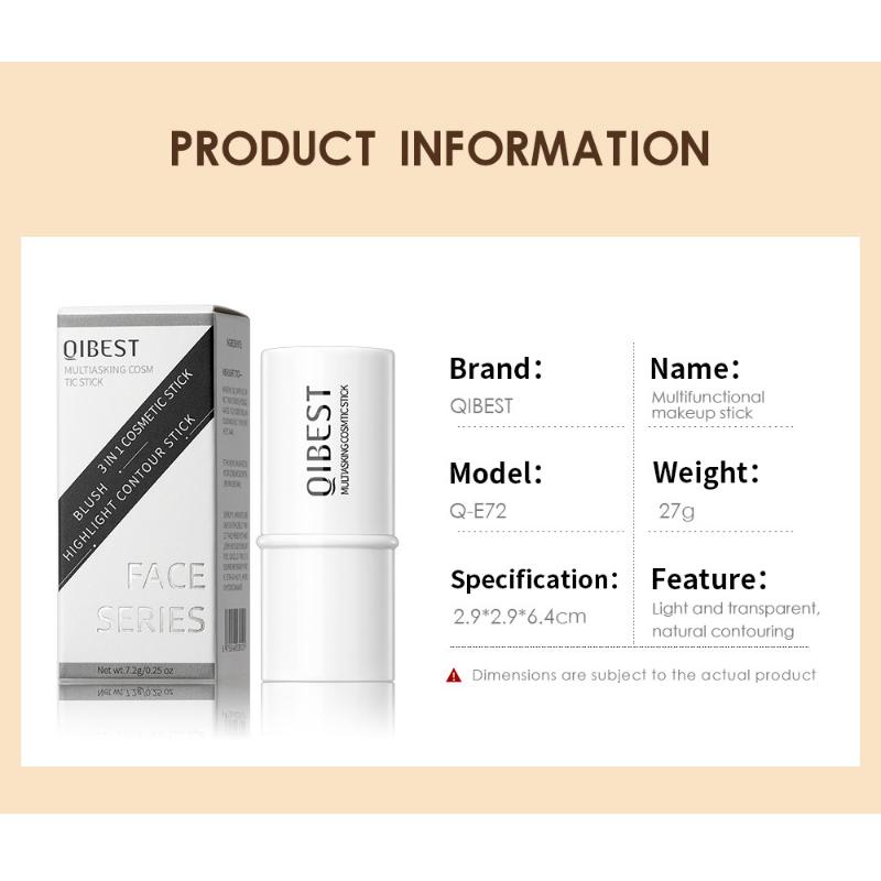 QIBEST Multifunctional Makeup Stick Highlighter Blush Stick Lipstick Highlighter Trimmer Stick
