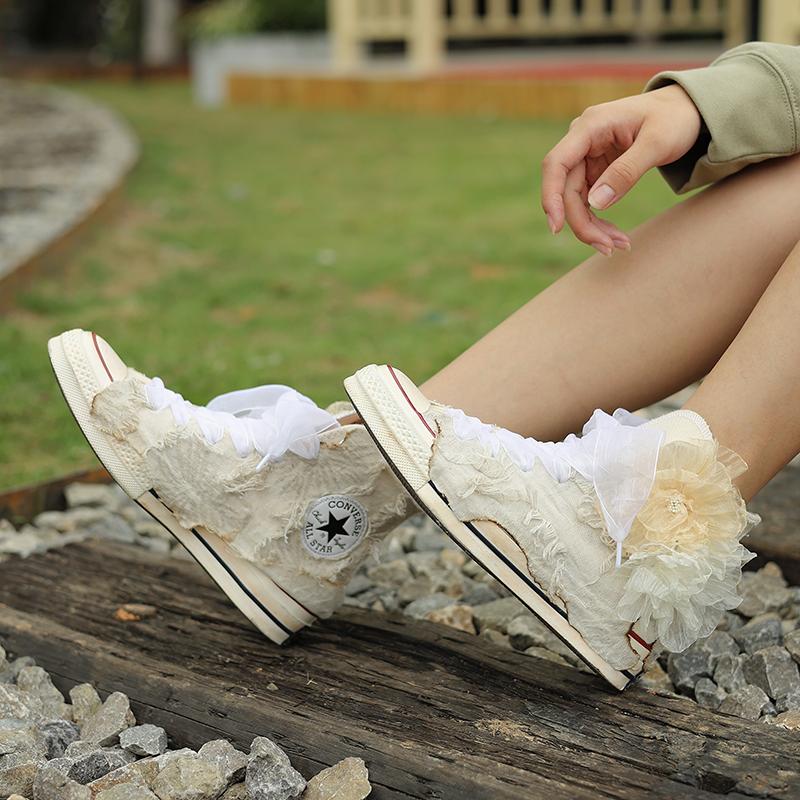 Converse 1970s Chuck Taylor All Star Remake Non-Slip Abrasion High Top Espadrilles Unisex Beige