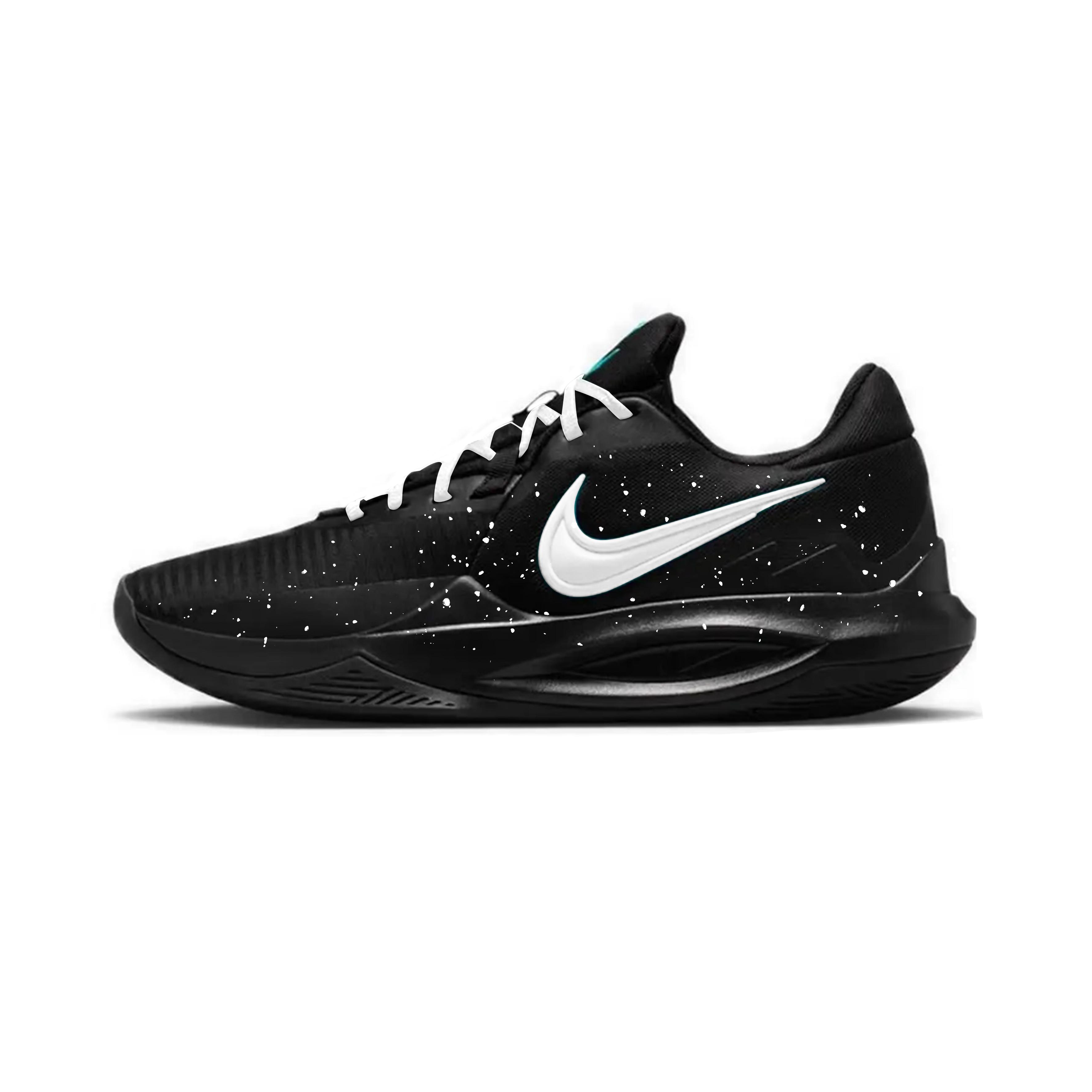 Nike Precision 6 Abrasion Resistant Slip Resistant Low top Basketball Shoes Men s Black White I07605-040 (Team1392-) 43