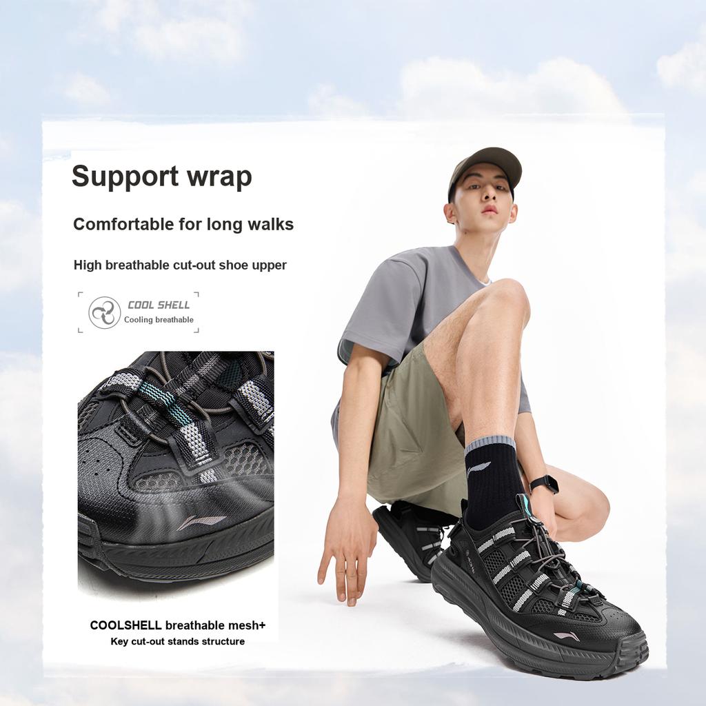 Li Ning Outdoor CF Wading Shoes Men Shoes Dark-Night-Black AHLW003-1