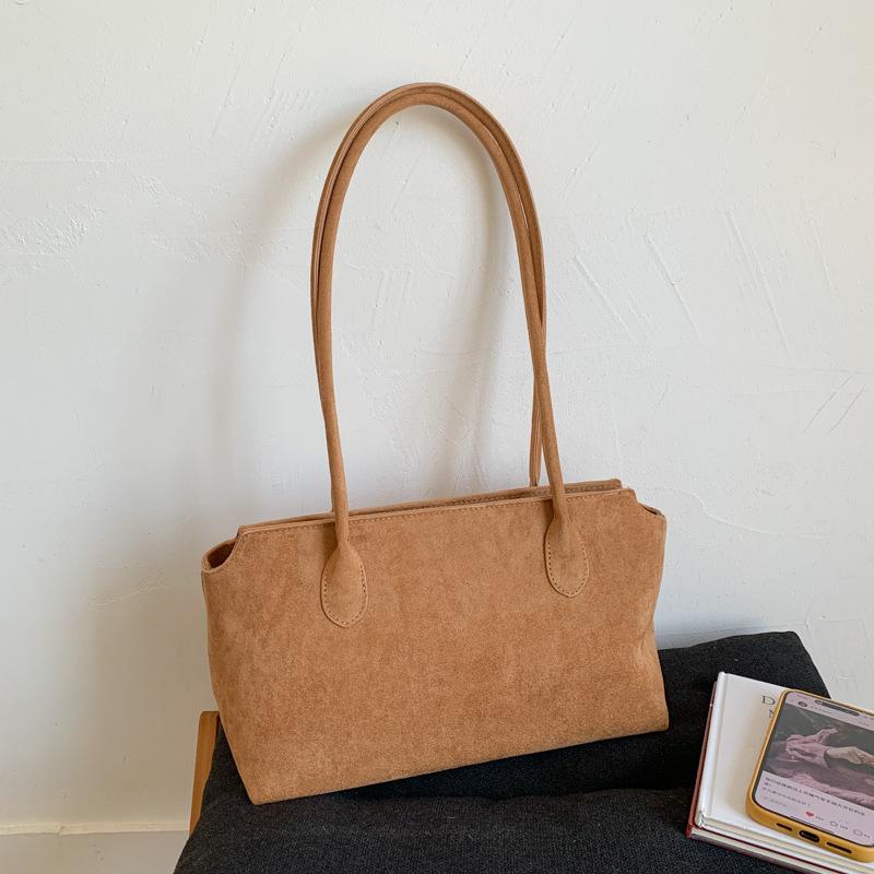 Suede Bag Women's Large-capacity New Autumn and Winter Casual Shoulder Underarm Bag Commuter Tote Bag