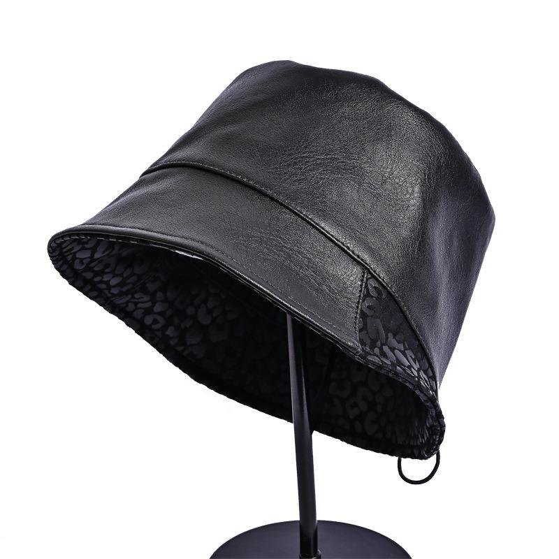 Vintage Niche Leopard Print Bucket Hat Women Fashion Casual Winter Autumn Hat