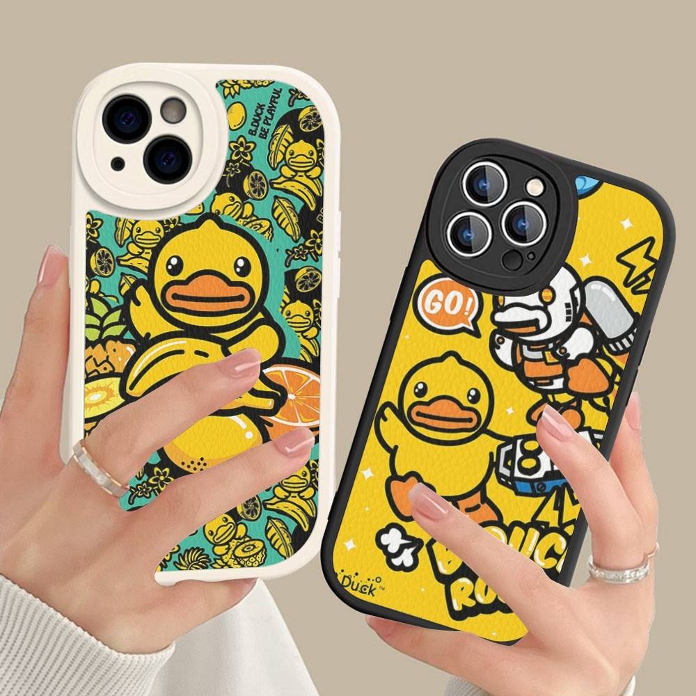 B-B Duck Anime Phone Case For IPhone 16 15 14 13 12 11 Pro Max Plus Shockproof Leather Cover