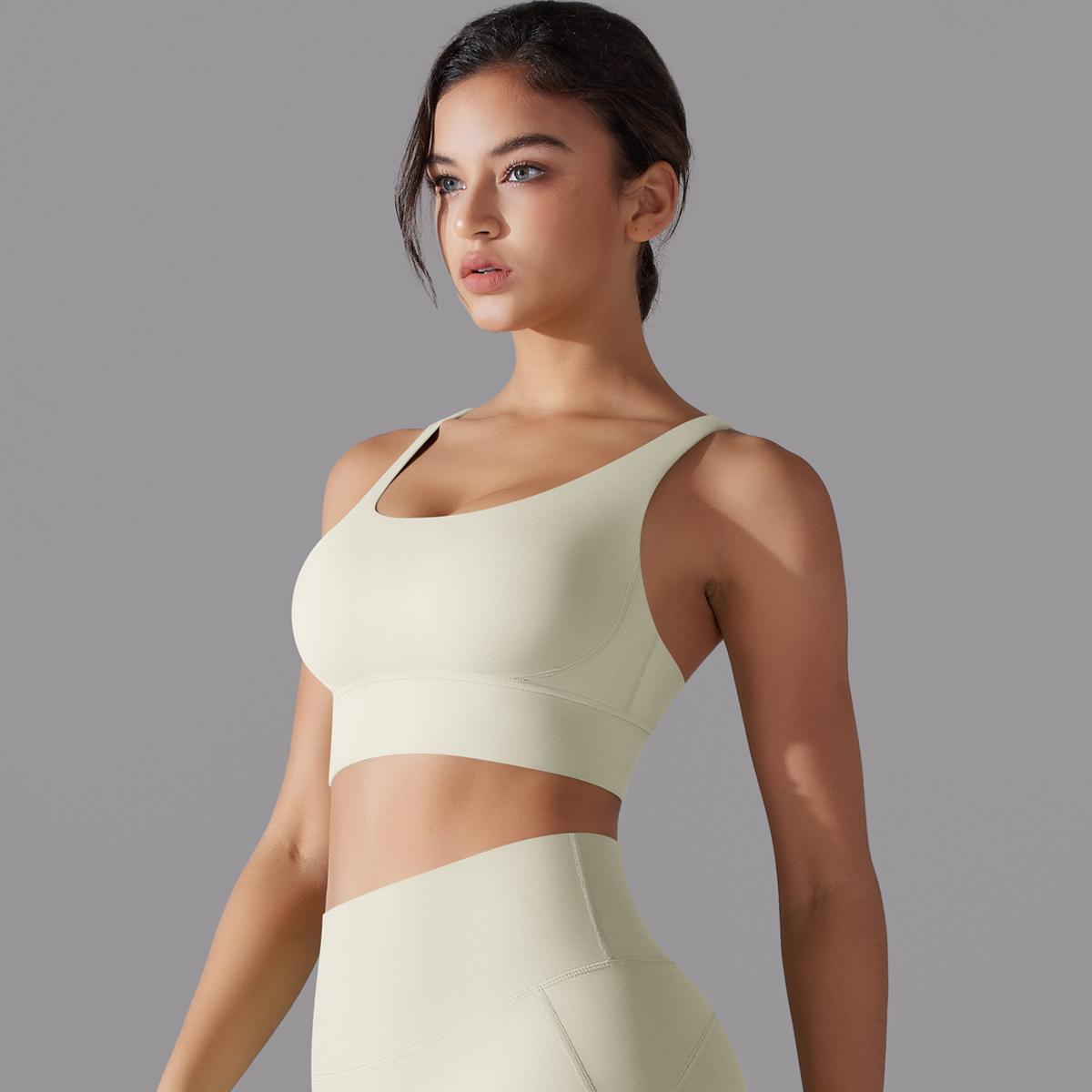 Auroth Back Cross Yoga Bra Womens Solid Color Gym Sports Жилет Beauty Back Fitness — фото 19