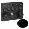 5 Gang LED Toggle   Panel with Digital Voltmeter   for RV Car Motorboat