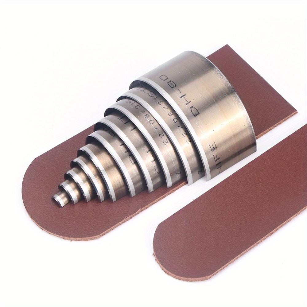 10pc Half Circle Punching Die, Belt Tail Puncher, Leather Bag Shoulder Tail Punching Tool, C-Type Hole Cutting Die Head Mold