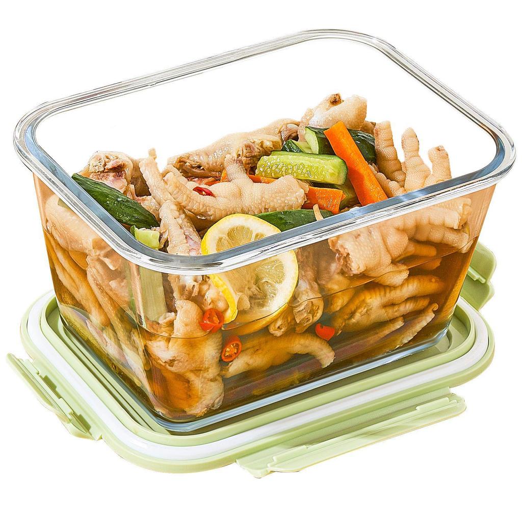 Hochtemperaturbeständiger Glas-Lebensmittelbehälter mit luftdichtem Deckel für Essiggurken und Kimchi