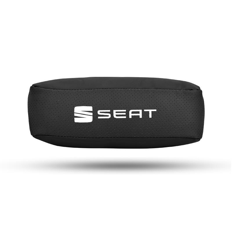 kncr9 Car Seat Headrest Auto Logo Neck Pillow For Seat Leon 5F Mk3 Ibiza 6J Tarraco Arona Ateca Alhambra Exeo Mii Interior Accessories