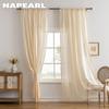 1PC NAPEARL Bohemian Style Jacquard Curtains Tassel Edge Rod Pocket Type Sheer Curtain for Living Room Bedroom Balcony Window Home Decor
