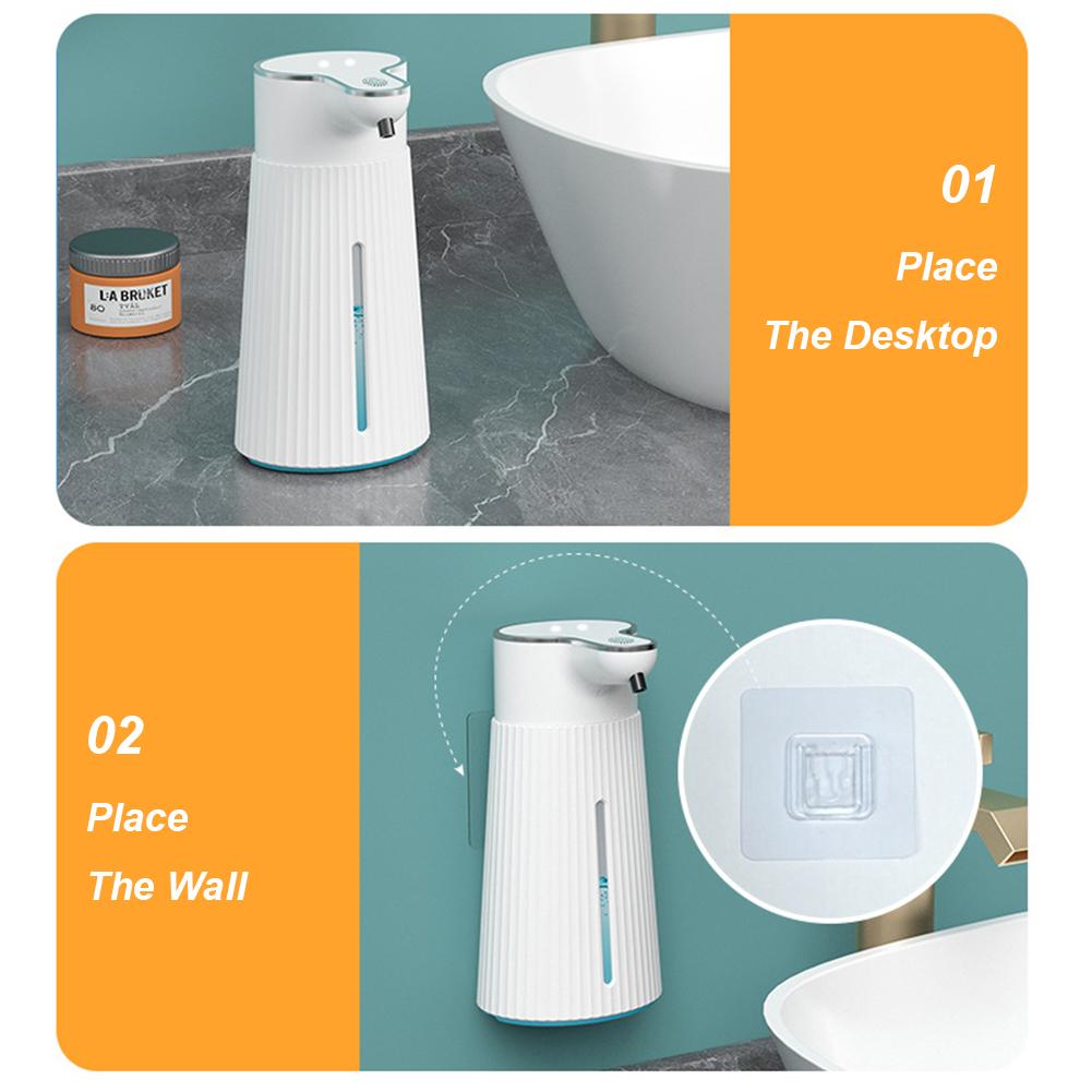 400ml Automatic Soap Dispensers Wall Mounted Smart Washing Hand Machine USB Charging Automatic Hand Washer for Bathroom Kitchen