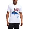 adidas X Marvel Captain America Avengers Basketball Short Sleeve T-Shirt Men Tops White DU6816