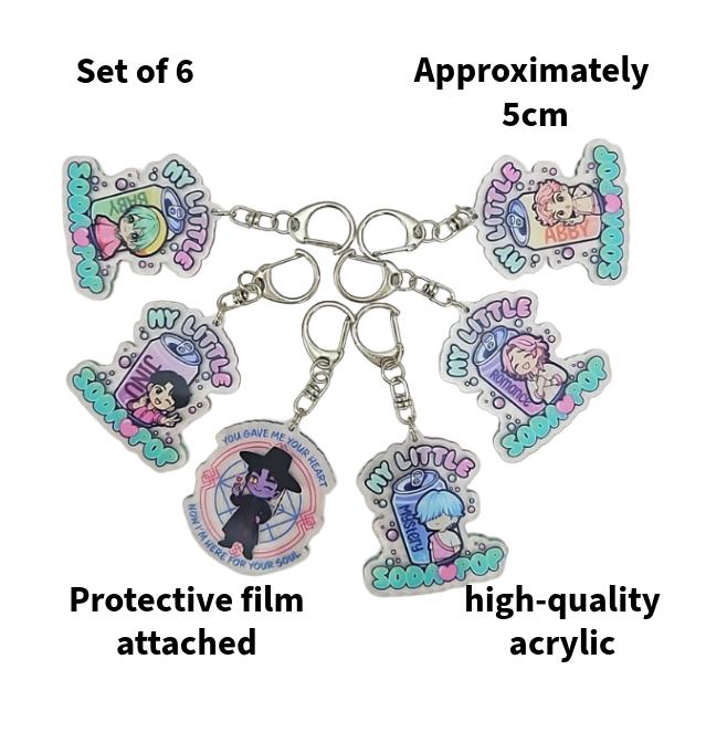 K-POP DEMON HUNTERS Saja Boys Soda Pop Keyring (6pcs Set)