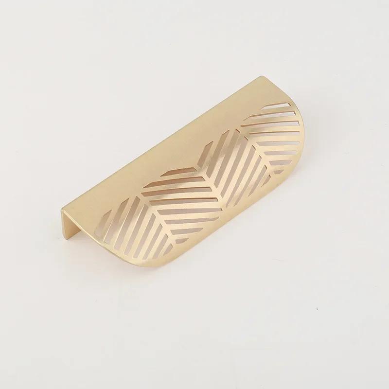 New Leaf-shaped Modern Furniture Drawer Brass Handles Furniture Wardrobe Drawer Knob Brass Door Handles