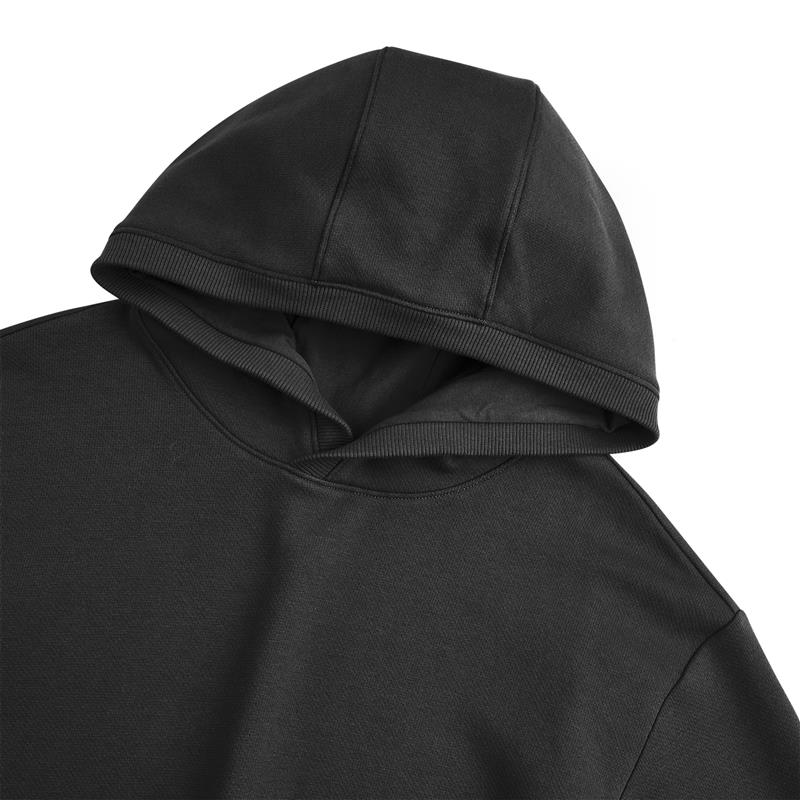 Skechers Solid Color Knitted Hooded Pullover Sweatshirt Men sweatshirt Carbon-Black L421M027