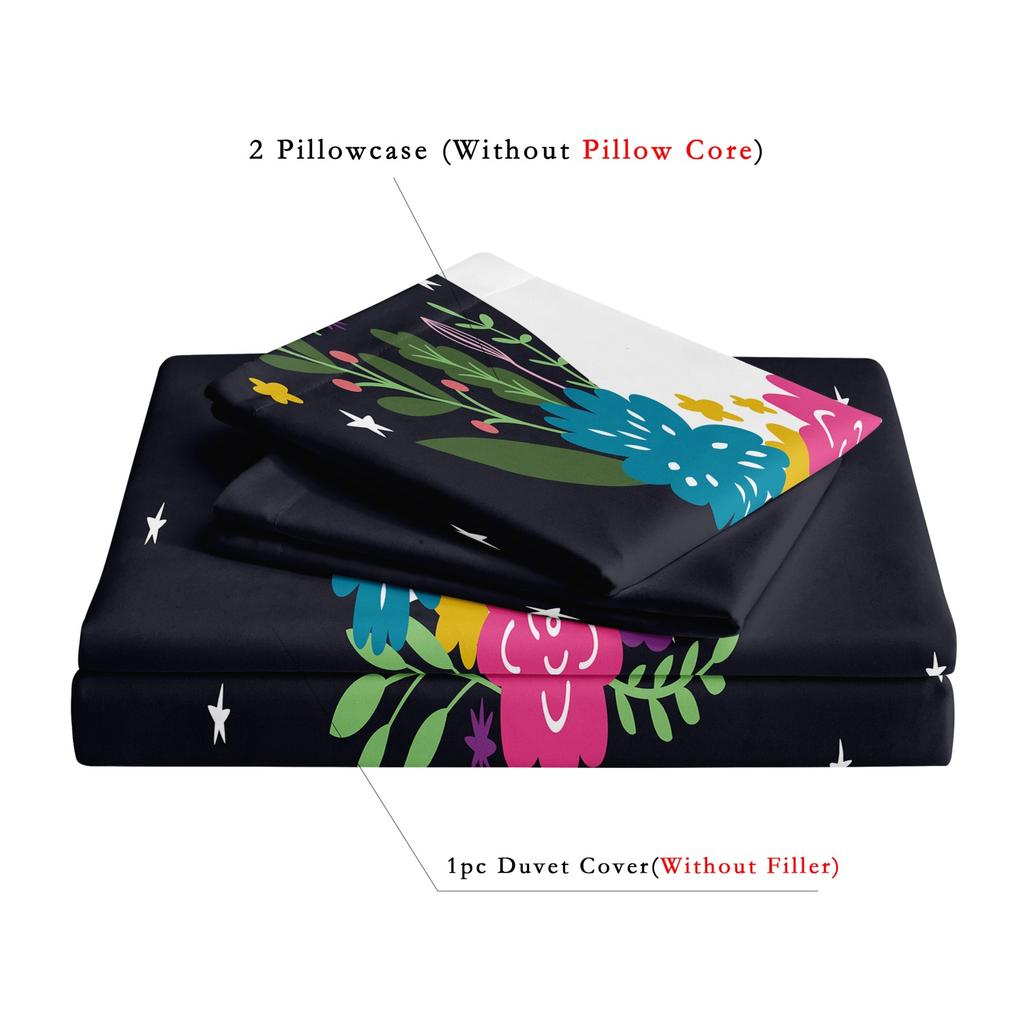 3 Pieces Dark Starry Unicorn Duvet Cover Bedding Set, Ultra Soft Breathable Microfiber Bedding, Ideal Whimsical Decor Gift