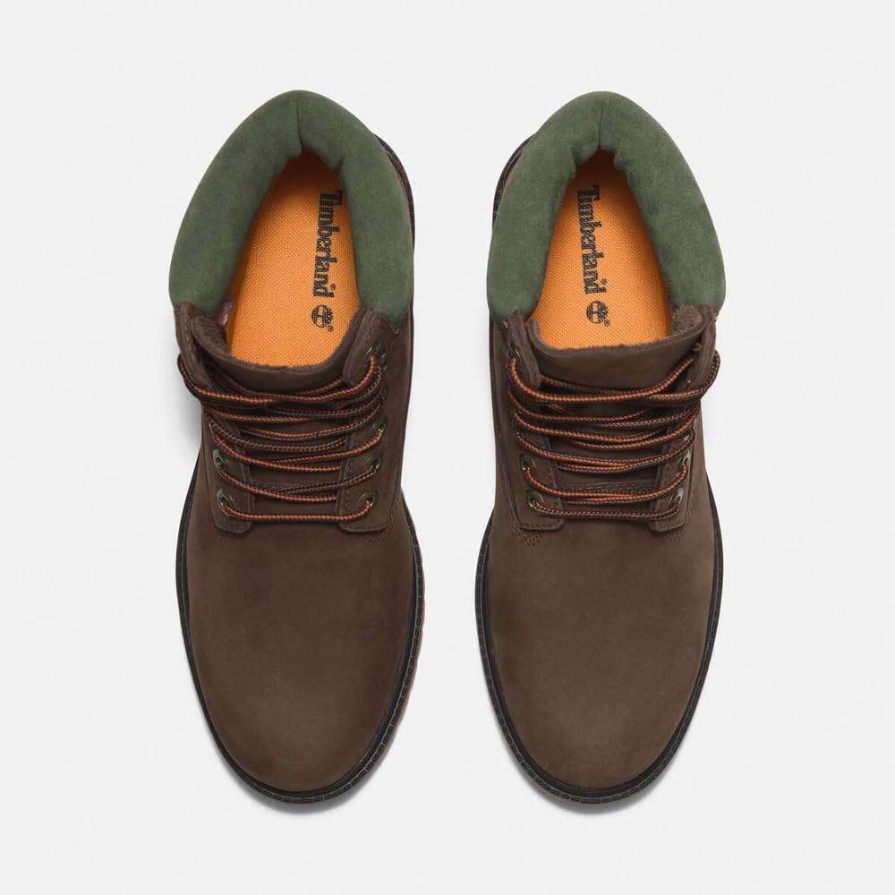 Timberland Heritage Waterproof Dark Brown Size 6-inch Lace-Up Boots, Men's, TB0A41MWW071, Nubuck, 9.0 / 27.0cm