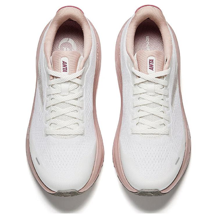 New Anta Travel Steps 2 Anti Slip Wear Resistant Low Top Casual Running Shoes Women's White Pink 122525546-8