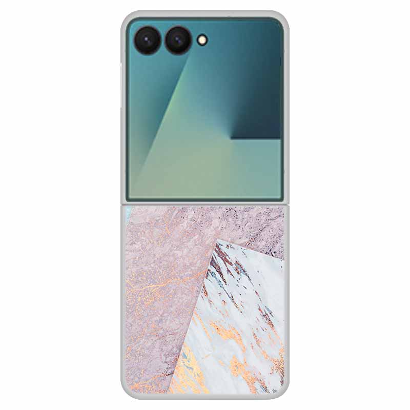 Marble Case For Samsung Z Flip7 Transparent Hard PC Plastic Cover Shockproof Coque for Samsung Galaxy Z Flip 7 5G Funda Zflip7