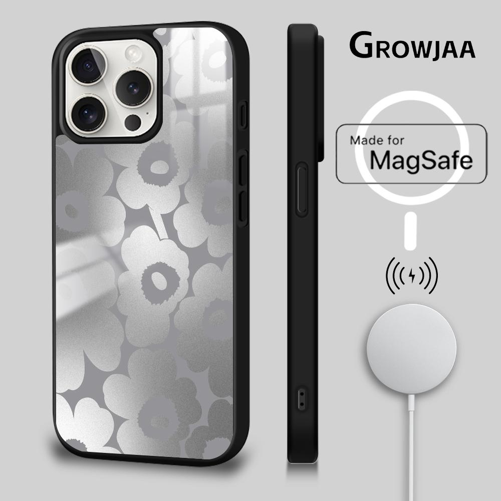 

Luxury Art Flower Pattern Phone Case Magnetic For iPhone 16 15 14 13 12 11 Pro Max Plus Mini Magsafe Wireless Charging Cover iPhone15promax