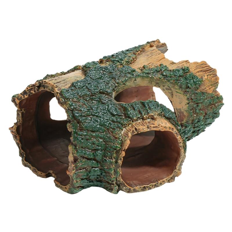 B0KB Life Like Tree Root Hideouts Cave Shelter Place With Basking Platform For Pet Lizards And Amphibians Fish Shrimp Hidings