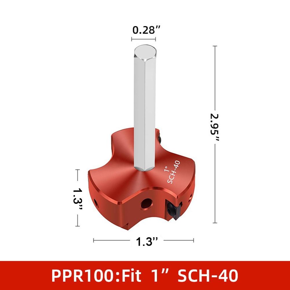 Aluminum Alloy Body PVC Pipe Reamer Triple Blade Tool Compatible With CPVC