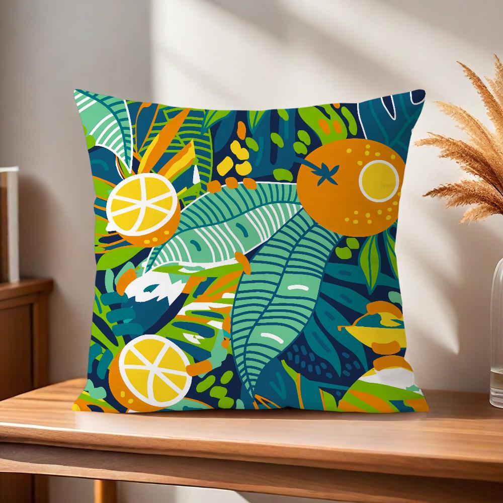 Fashion Tropical Jungle Flowers Plants Comfortable Soft Pillow Case for Sofa Living Room Home Office Decor and Protective Covers
