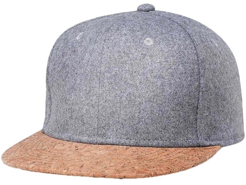 

Laquest Felt Cork Cap with Flat Light for Men and Women & Brim, Gray,