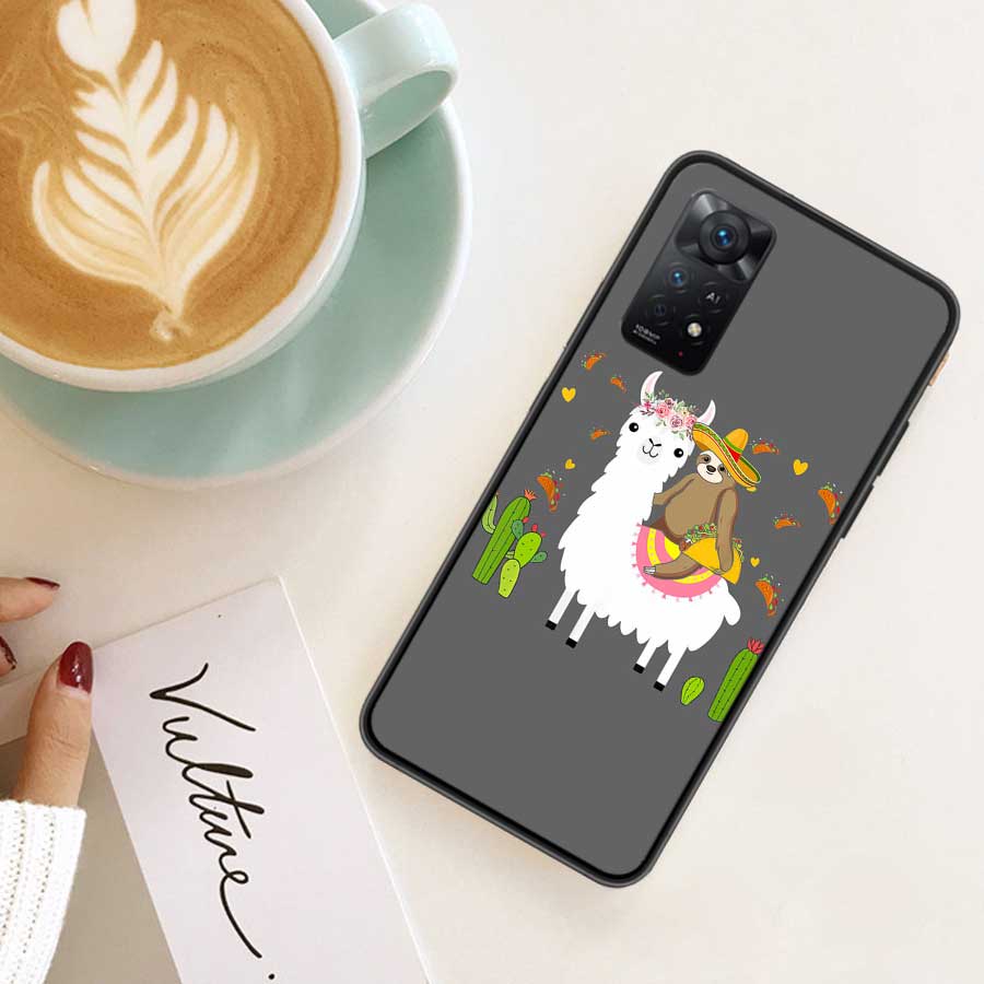 Cute Cartoon Llama Phone Case For Redmi Note 13 Pro 5G Plus 12 12C 10 10A 10C 9 9A 9C 9T 8 8A K60 K70 Pro Xiaomi Cover 7 7A 6 6A