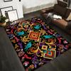 Colorful Abstract Carpet with Birds, Floral Patterns, and Geometric Shapes Suitable for Use As an Anti-slip for Living Room Bedroom Sofas